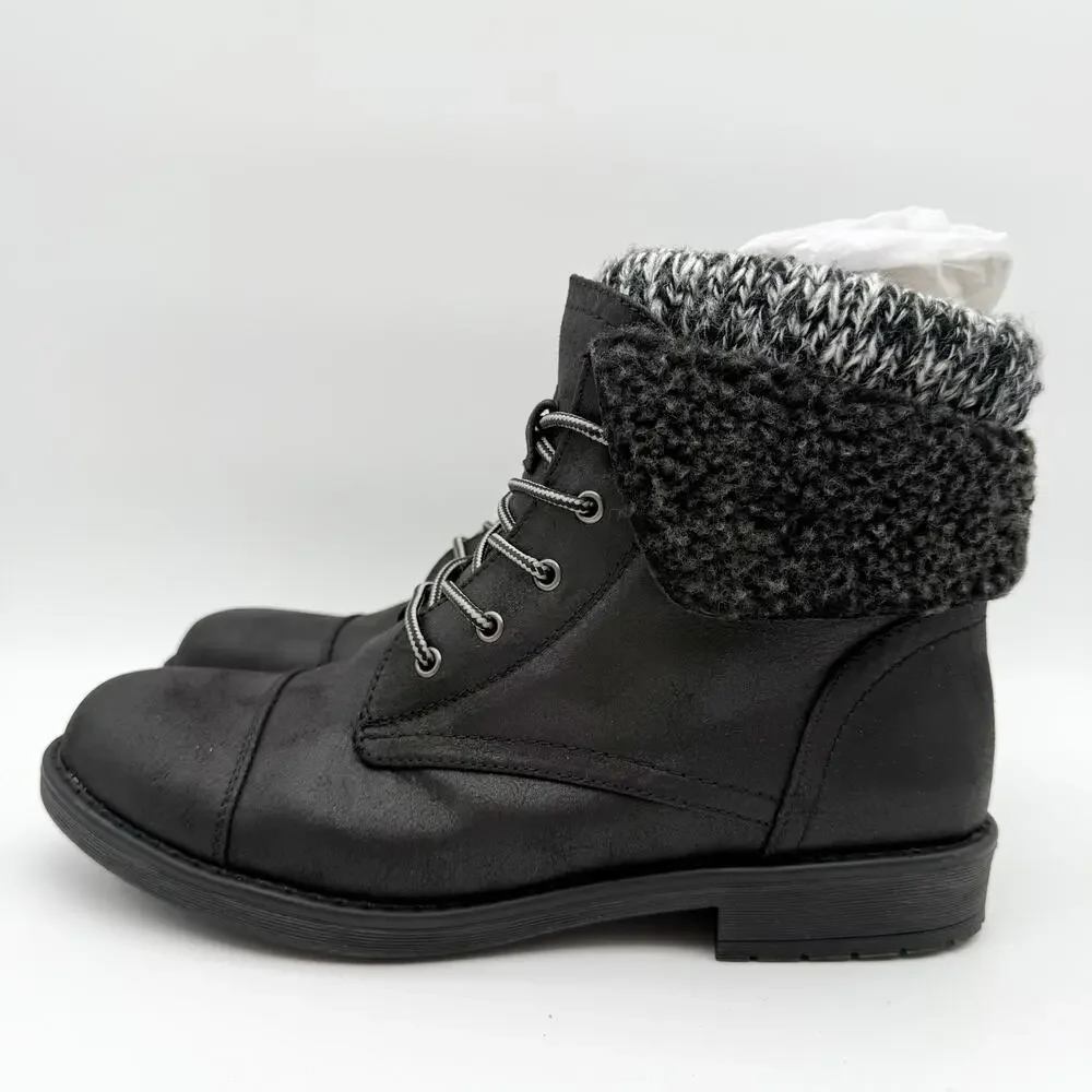 Cliffs by White Mountain Womens Duena Ankle Booties US 8.5 M Black Knit NIB